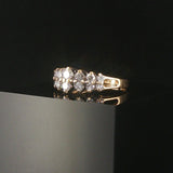 14k Yellow Gold and 1cttw Diamond Vintage Two Row Band Ring Size 6.75