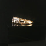 14k Yellow Gold and 1cttw Diamond Vintage Two Row Band Ring Size 6.75