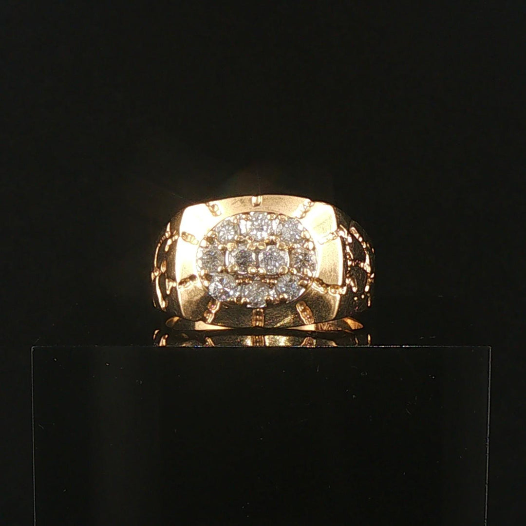 14k Yellow Gold and 0.45cttw Diamond Men's Vintage Ring Size 9.25