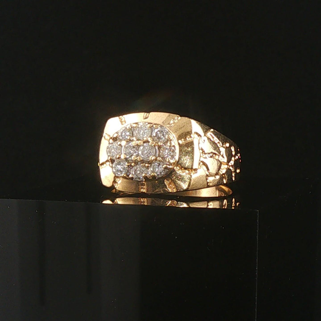 14k Yellow Gold and 0.45cttw Diamond Men's Vintage Ring Size 9.25