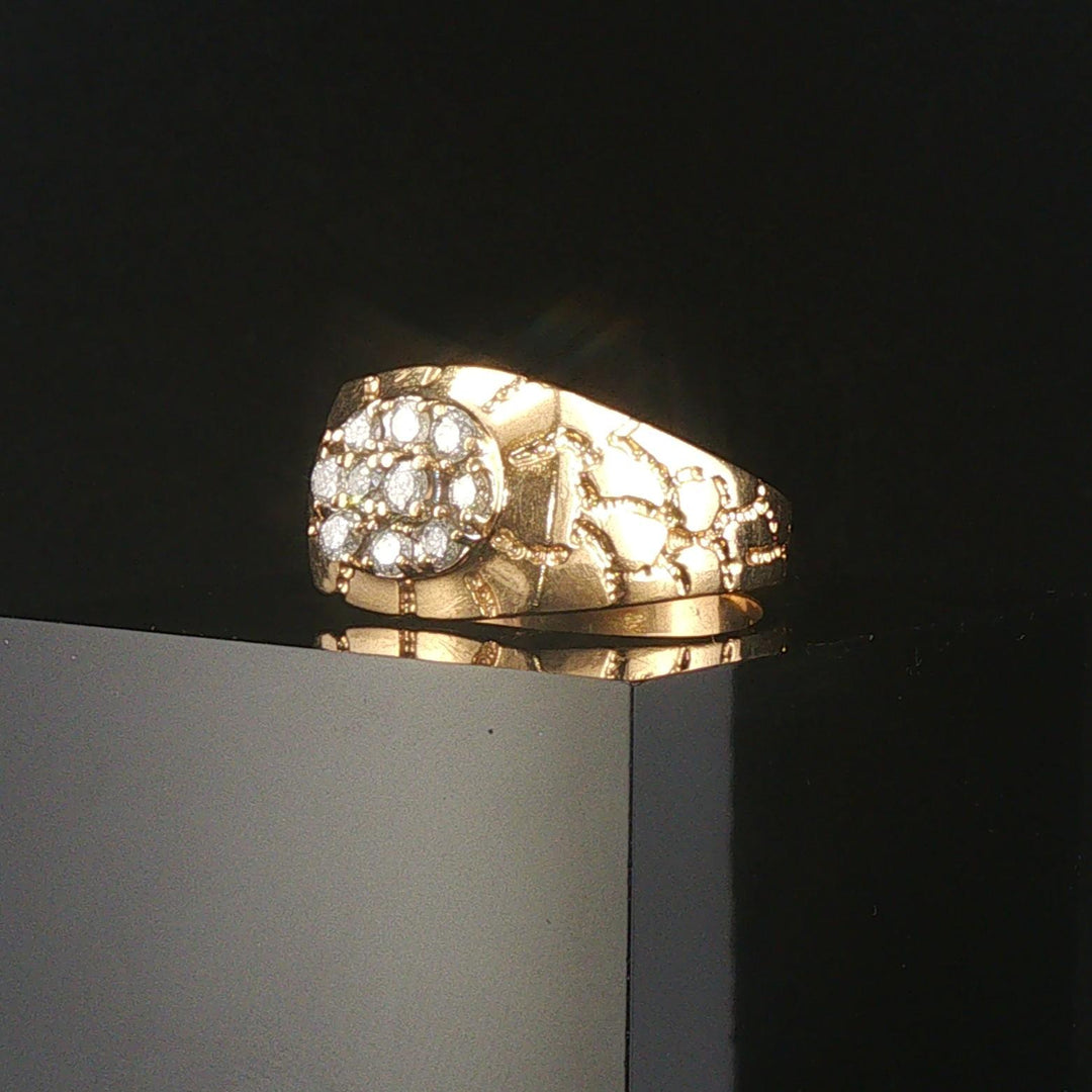 14k Yellow Gold and 0.45cttw Diamond Men's Vintage Ring Size 9.25