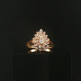14k Yellow Gold and 0.50cttw Diamond Ladies Cluster Ring Size 7.75