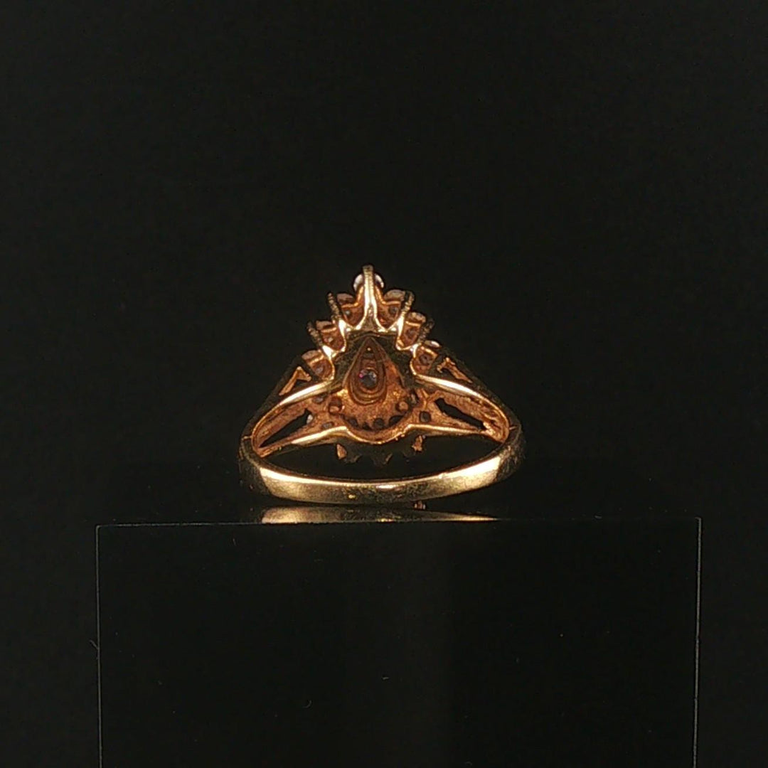 14k Yellow Gold and 0.50cttw Diamond Ladies Cluster Ring Size 7.75