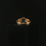 14k Yellow Gold Blue Topaz and Diamond Ladies Ring Size 9.25
