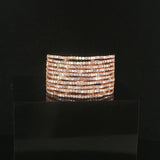 18k Rose Gold and 1cttw Diamond Solid Wide Multi Band Ring Size 9