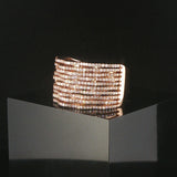 18k Rose Gold and 1cttw Diamond Solid Wide Multi Band Ring Size 9