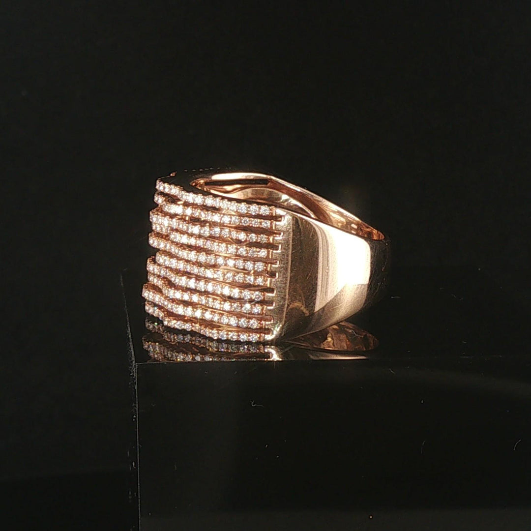 18k Rose Gold and 1cttw Diamond Solid Wide Multi Band Ring Size 9