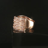 18k Rose Gold and 1cttw Diamond Solid Wide Multi Band Ring Size 9