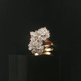 14k Yellow Gold and 2cttw Diamond Vintage Ladies Cluster Ring Size 7.75