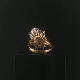 14k Yellow Gold and 2cttw Diamond Vintage Ladies Cluster Ring Size 7.75