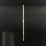 14k Yellow Gold and 1.25cttw Diamond Thin Ladies Tennis Bracelet 7.25"