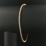 14k Yellow Gold and 1.25cttw Diamond Thin Ladies Tennis Bracelet 7.25"