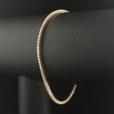 14k Yellow Gold and 1.25cttw Diamond Thin Ladies Tennis Bracelet 7.25"