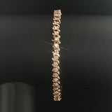 14k Yellow Gold and 3cttw Diamond Solid S Link Vintage Tennis Bracelet 7"