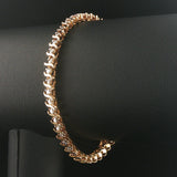 14k Yellow Gold and 3cttw Diamond Solid S Link Vintage Tennis Bracelet 7"
