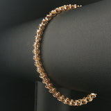 14k Yellow Gold and 3cttw Diamond Solid S Link Vintage Tennis Bracelet 7"