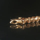 14k Yellow Gold and 3cttw Diamond Solid S Link Vintage Tennis Bracelet 7"