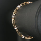 14k Yellow and White Gold 0.50cttw Diamond Solid Vintage Link Bracelet 6.75"