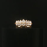 14k Yellow Gold and 1cttw Diamond Vintage Two Row Band Ring Size 6.5