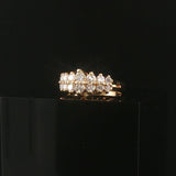 14k Yellow Gold and 1cttw Diamond Vintage Two Row Band Ring Size 6.5