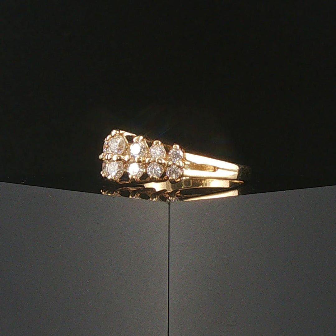 14k Yellow Gold and 1cttw Diamond Vintage Two Row Band Ring Size 6.5