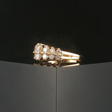 14k Yellow Gold and 1cttw Diamond Vintage Two Row Band Ring Size 6.5