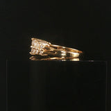 14k Yellow Gold and 1cttw Diamond Vintage Two Row Band Ring Size 6.5