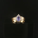14k Yellow Gold 0.95ct Tanzanite and 0.10cttw Diamond Ladies Ring Size 8.25