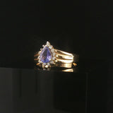 14k Yellow Gold 0.95ct Tanzanite and 0.10cttw Diamond Ladies Ring Size 8.25