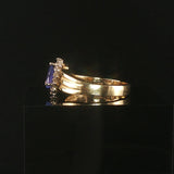 14k Yellow Gold 0.95ct Tanzanite and 0.10cttw Diamond Ladies Ring Size 8.25