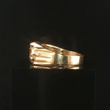 14k Yellow Gold and Diamond Vintage Men's Solid Nugget Ring Size 12.25