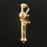 18k Yellow Gold Multi Gemstone and Diamond Heavy Brooch or Pendant 2"
