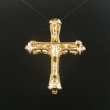 18k Yellow Gold Multi Gemstone and Diamond Heavy Brooch or Pendant 2"