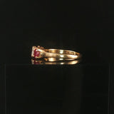 14k Yellow Gold Ruby Amethyst and Diamond Vintage Three Stone Ring Size 4.5