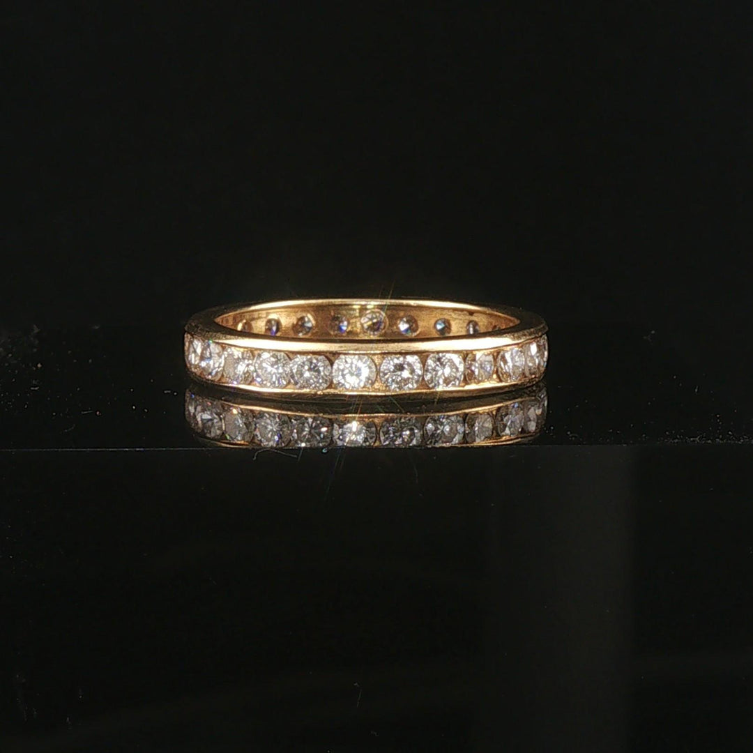 18k Yellow Gold and 2cttw Diamond 3mm Eternity Band Ring Size 6
