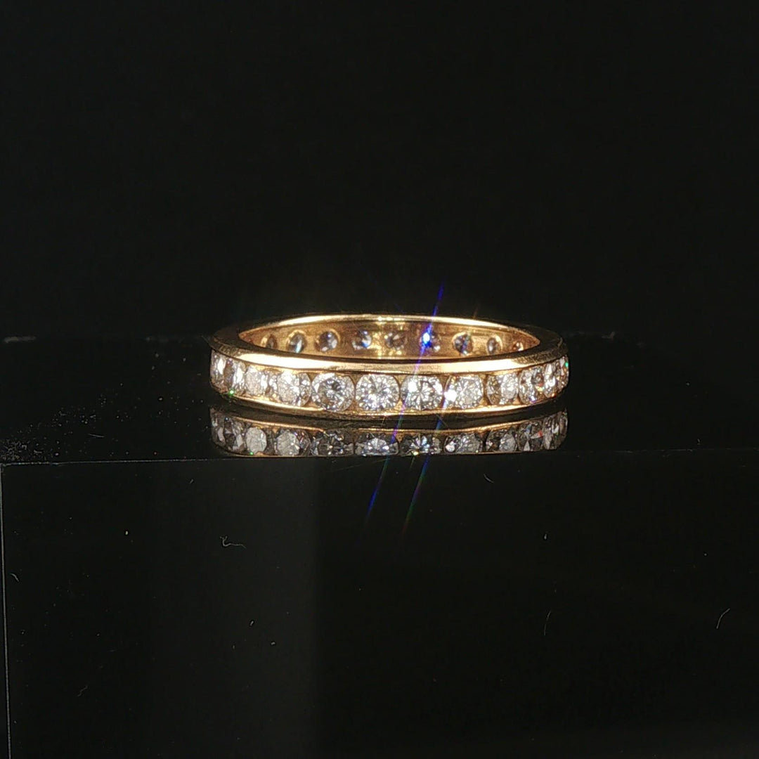 18k Yellow Gold and 2cttw Diamond 3mm Eternity Band Ring Size 6