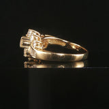 18k Yellow Gold and 1.25cttw Round and Baguette Diamond Ladies Ring Size 7.25