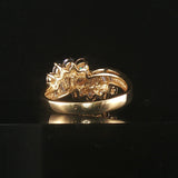 18k Yellow Gold and 1.25cttw Round and Baguette Diamond Ladies Ring Size 7.25
