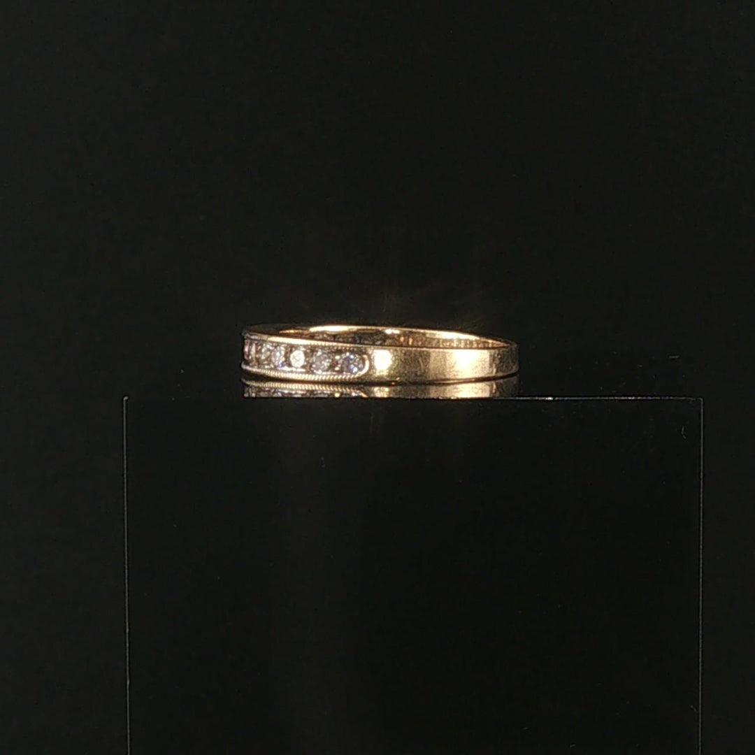 14k Yellow Gold and 0.50cttw Diamond Half Eternity Band Ring Size 7