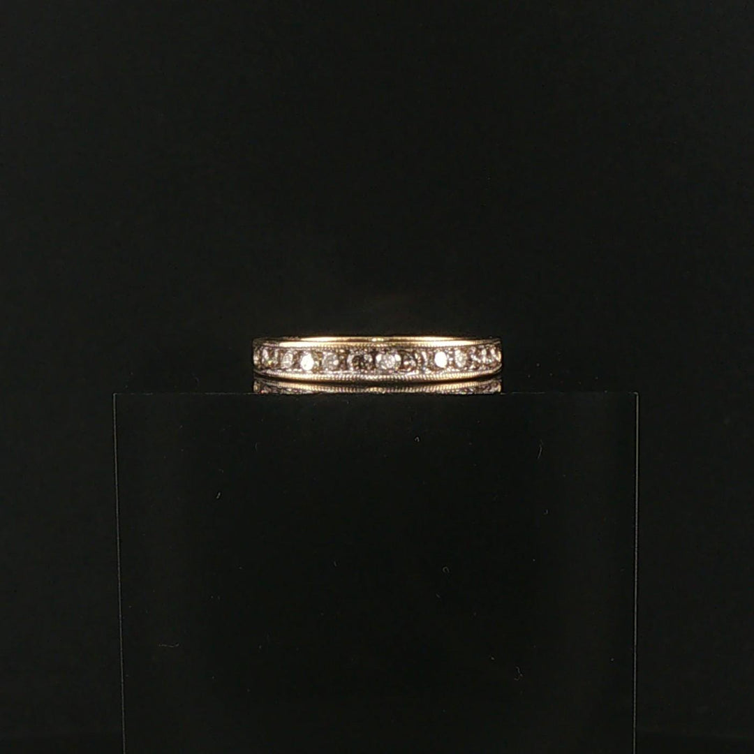 14k Yellow Gold and 0.50cttw Diamond Half Eternity Band Ring Size 7