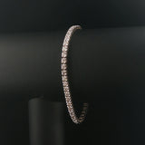 14k White Gold and 2.40cttw Diamond Solid Tennis Bracelet 7.25"