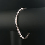 14k White Gold and 2.40cttw Diamond Solid Tennis Bracelet 7.25"