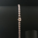 14k White Gold and 2.40cttw Diamond Solid Tennis Bracelet 7.25"