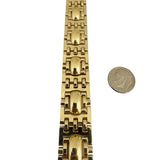 14k Yellow Gold 54.4g Big Heavy 23mm Fancy Link Bracelet 7.25"