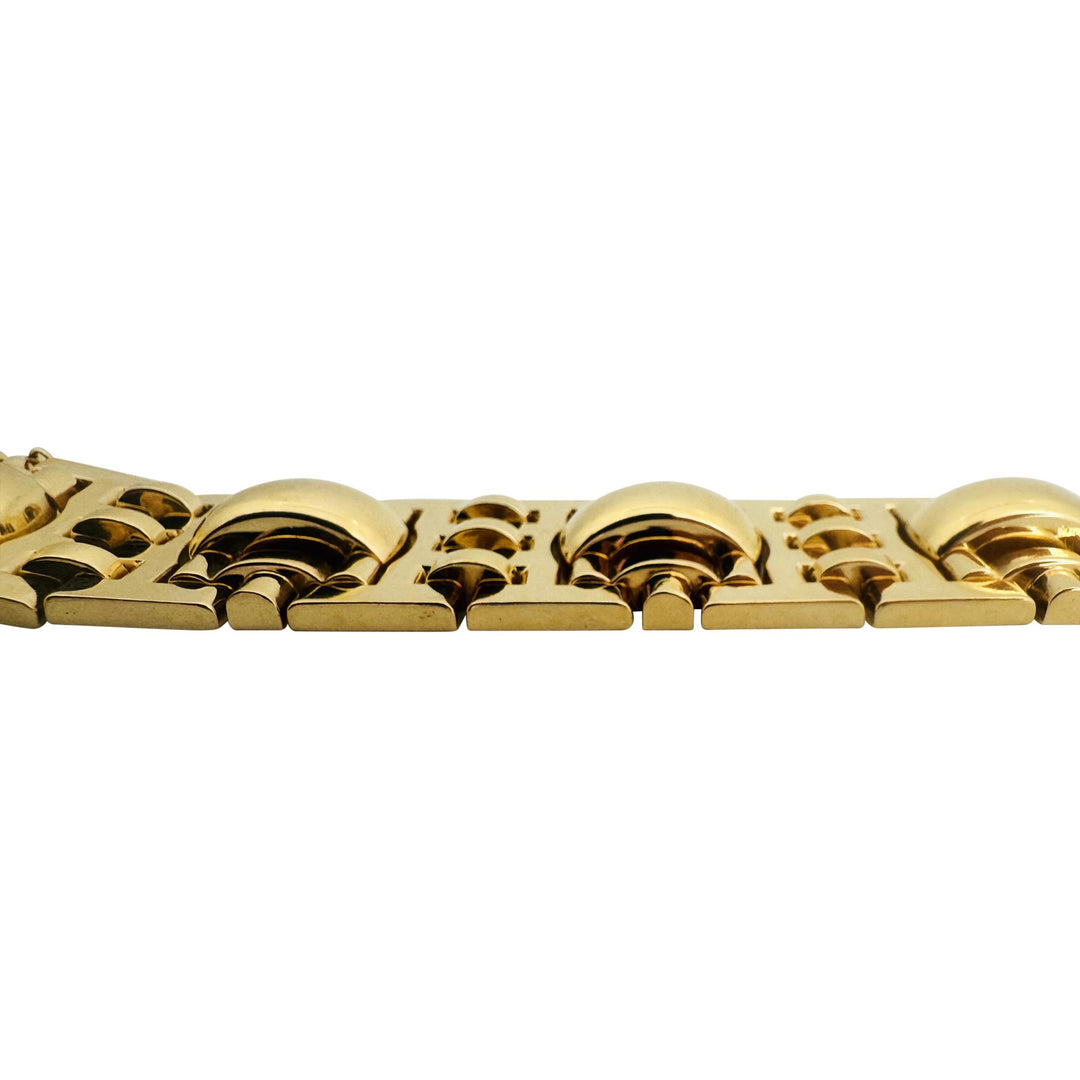 14k Yellow Gold 54.4g Big Heavy 23mm Fancy Link Bracelet 7.25"