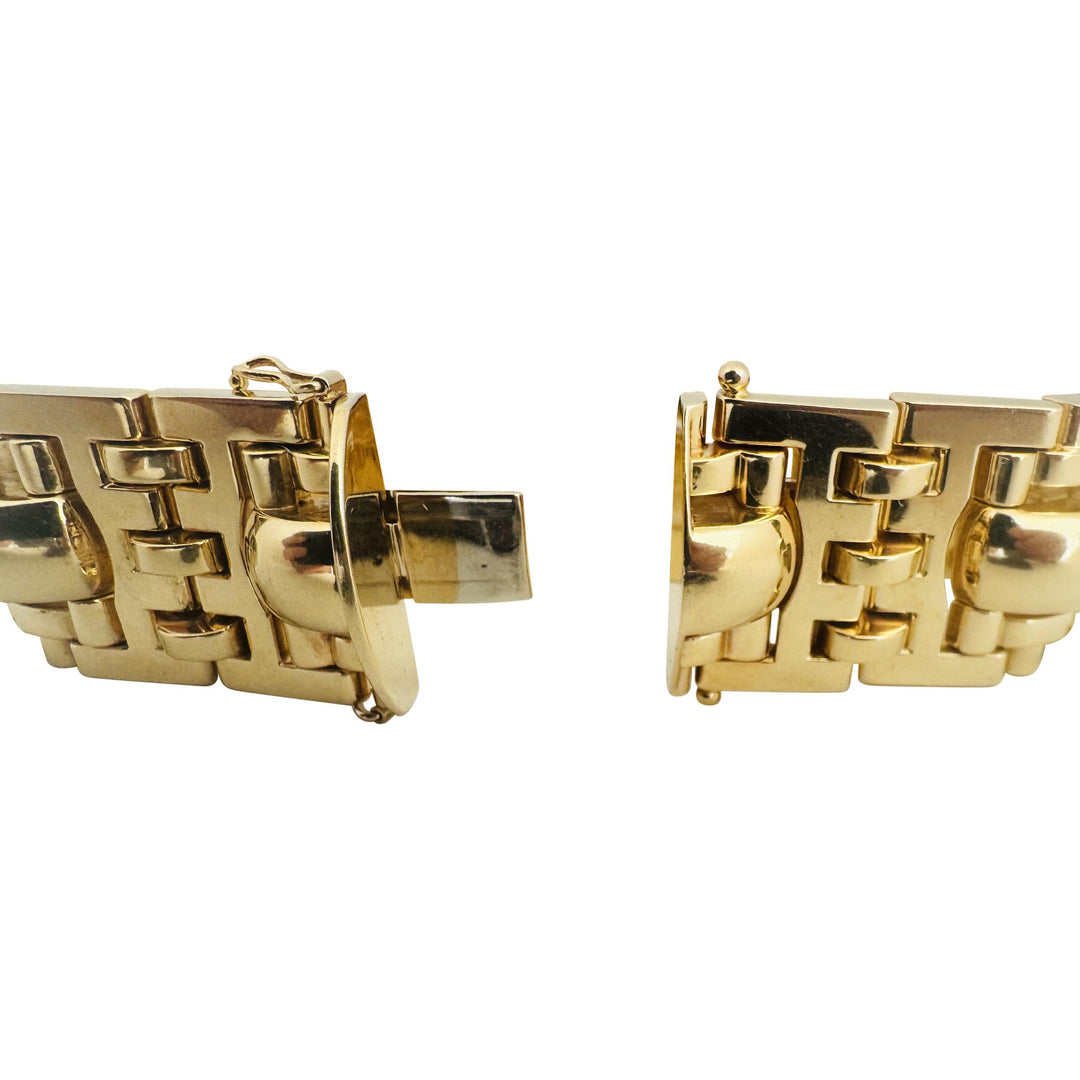 14k Yellow Gold 54.4g Big Heavy 23mm Fancy Link Bracelet 7.25"