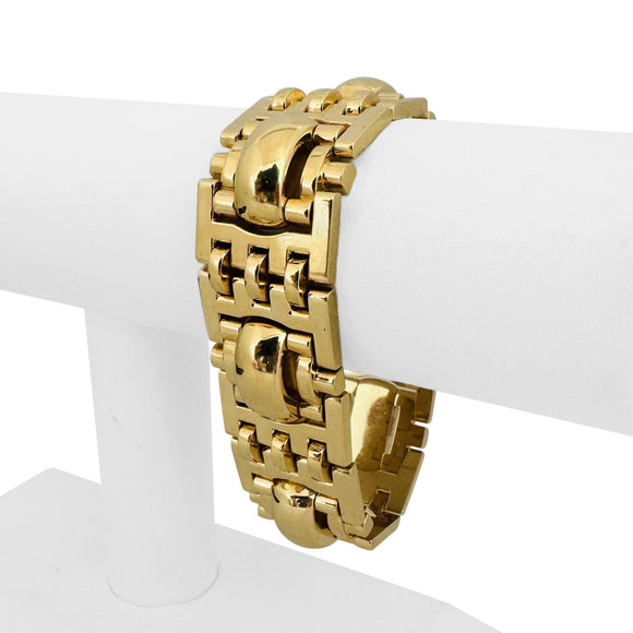 14k Yellow Gold 54.4g Big Heavy 23mm Fancy Link Bracelet 7.25