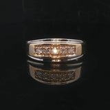 14k Yellow and White Gold 0.25cttw Diamonds Men's Band Ring Size 11.5