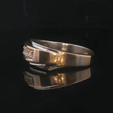 14k Yellow and White Gold 0.25cttw Diamonds Men's Band Ring Size 11.5