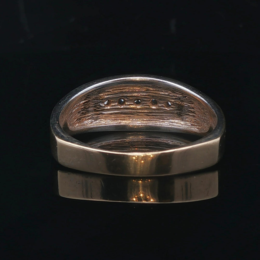 14k Yellow and White Gold 0.25cttw Diamonds Men's Band Ring Size 11.5